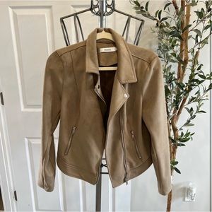 Suede moto jacket